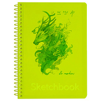 Скетчбук 40л., А5 BG "Neon. Yellow", на гребне, маркерная бумага 120г/м2 фото Скетчбук 40л., А5 BG "Neon. Yellow", на гребне, маркерная бумага 120г/м2
