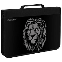 Папка на молнии BRAUBERG А4 с ручкой, с органайзером, 1 отделение, "Savage lion", 272218 фото Папка на молнии BRAUBERG А4 с ручкой, с органайзером, 1 отделение, "Savage lion", 272218