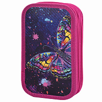 Пенал ЮНЛАНДИЯ, 2 отделения, ламинированный картон, 19х11 см, "Colorful butterfly", 270886 фото Пенал ЮНЛАНДИЯ, 2 отделения, ламинированный картон, 19х11 см, "Colorful butterfly", 270886
