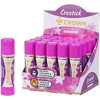 Клей-карандаш Crown "Indicator", 15г, с цветным индикатором, ПВП фото Клей-карандаш Crown "Indicator", 15г, с цветным индикатором, ПВП