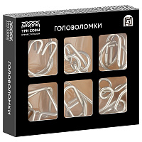 Набор металлических головоломок ТРИ СОВЫ, 6шт., картонная коробка фото Набор металлических головоломок ТРИ СОВЫ, 6шт., картонная коробка