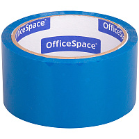 Клейкая лента упаковочная OfficeSpace, 48мм*40м, 45мкм, синяя, ШК фото Клейкая лента упаковочная OfficeSpace, 48мм*40м, 45мкм, синяя, ШК