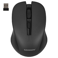 Мышь беспроводная с бесшумным кликом SONNEN V18, USB, 800/1200/1600 dpi, 4 кнопки, черная, 513514 фото Мышь беспроводная с бесшумным кликом SONNEN V18, USB, 800/1200/1600 dpi, 4 кнопки, черная, 513514