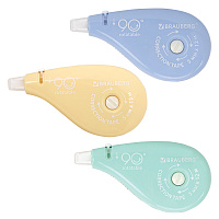 Корректирующая лента BRAUBERG PASTEL 5 мм х 12 м, вращающийся наконечник 90°, ВЫГОДНАЯ УПАКОВКА 3 штуки в блистере,механизм перемотки,272489 фото Корректирующая лента BRAUBERG PASTEL 5 мм х 12 м, вращающийся наконечник 90°, ВЫГОДНАЯ УПАКОВКА 3 штуки в блистере,механизм перемотки,272489