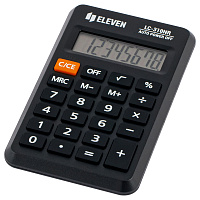 Калькулятор карманный Eleven LC-310NR, 8 разрядов, питание от батарейки, 69*114*14мм, черный фото Калькулятор карманный Eleven LC-310NR, 8 разрядов, питание от батарейки, 69*114*14мм, черный