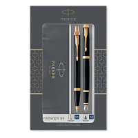 Набор Parker "IM Black GT": ручка шариковая, 1,0мм и ручка перьевая, 1,0мм, подарочная упаковка фото Набор Parker "IM Black GT": ручка шариковая, 1,0мм и ручка перьевая, 1,0мм, подарочная упаковка