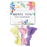 Резинки для волос НАБОР 3 шт., мягкие, medium size, с бантами, разные цвета, MONTE VITA, 457049 фото Резинки для волос НАБОР 3 шт., мягкие, medium size, с бантами, разные цвета, MONTE VITA, 457049