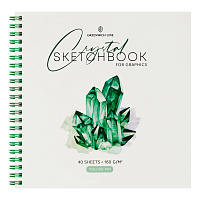 Скетчбук для графики и эскизов 40л., 190*190 Greenwich Line "Crystal. Emerald Stone", на гребне, 160г/м2 фото Скетчбук для графики и эскизов 40л., 190*190 Greenwich Line "Crystal. Emerald Stone", на гребне, 160г/м2
