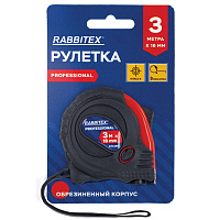 Рулетка измерительная 3 м х 16 мм, обрезиненный корпус, 3 фиксатора, RABBITEX Professional, 671356 фото Рулетка измерительная 3 м х 16 мм, обрезиненный корпус, 3 фиксатора, RABBITEX Professional, 671356