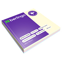 Самоклеящийся блок Berlingo "Ultra Sticky", 75*75мм, 100л., 4 пастельных цвета фото Самоклеящийся блок Berlingo "Ultra Sticky", 75*75мм, 100л., 4 пастельных цвета
