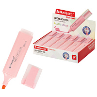 Текстовыделитель BRAUBERG "ORIGINAL PASTEL", ПАСТЕЛЬНЫЙ РОЗОВЫЙ, линия 1-5 мм, 151693