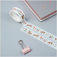 Клейкая лента декоративная MESHU "Cute deer", 1,5см*3м фото Клейкая лента декоративная MESHU "Cute deer", 1,5см*3м