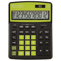 Калькулятор настольный BRAUBERG EXTRA COLOR-12-BKLG (206x155 мм), 12 разрядов, двойное питание, ЧЕРНО-САЛАТОВЫЙ, 250477 фото Калькулятор настольный BRAUBERG EXTRA COLOR-12-BKLG (206x155 мм), 12 разрядов, двойное питание, ЧЕРНО-САЛАТОВЫЙ, 250477
