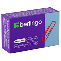 Скрепки 28мм, Berlingo, 100шт., цветные, карт. упаковка фото Скрепки 28мм, Berlingo, 100шт., цветные, карт. упаковка