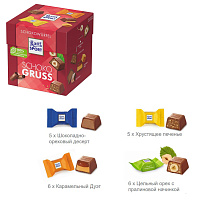 Шоколадные конфеты RITTER SPORT "SCHOKO GRUSS", набор 4 вкуса, 22 конфеты, 176 г