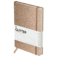 Ежедневник недатированный, А5, 136л., твердый переплет, диз. картон, BG "Glitter. Bronze", бронзовый, на резинке, карман фото Ежедневник недатированный, А5, 136л., твердый переплет, диз. картон, BG "Glitter. Bronze", бронзовый, на резинке, карман