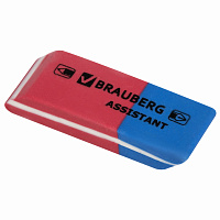 Ластик BRAUBERG "Assistant 80", 41х14х8 мм, красно-синий, прямоугольный, скошенные края, 221034 фото Ластик BRAUBERG "Assistant 80", 41х14х8 мм, красно-синий, прямоугольный, скошенные края, 221034