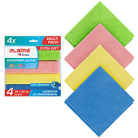 Салфетка из МИКРОФИБРЫ универсальная 30х30 см, КОМПЛЕКТ 4 шт., MULTI PRO COLOUR, 280 г/м2, LAIMA, 607792 фото Салфетка из МИКРОФИБРЫ универсальная 30х30 см, КОМПЛЕКТ 4 шт., MULTI PRO COLOUR, 280 г/м2, LAIMA, 607792