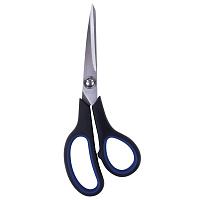 Ножницы BRAUBERG "Soft Grip", 190 мм, черно-синие, резиновые вставки, 3-х сторонняя заточка, 230762 фото Ножницы BRAUBERG "Soft Grip", 190 мм, черно-синие, резиновые вставки, 3-х сторонняя заточка, 230762