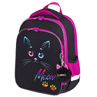Ранец BRAUBERG QUADRO, 3 отделения, с брелоком, "Black cat", 37х28х18 см, 271358 фото Ранец BRAUBERG QUADRO, 3 отделения, с брелоком, "Black cat", 37х28х18 см, 271358