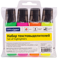 Набор текстовыделителей OfficeSpace 04цв., 1-5мм, ПВХ уп., европодвес фото Набор текстовыделителей OfficeSpace 04цв., 1-5мм, ПВХ уп., европодвес