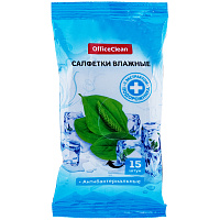 Салфетки влажные OfficeClean, 15шт., антибактериальные для рук, освежающие, экстракт подорожника фото Салфетки влажные OfficeClean, 15шт., антибактериальные для рук, освежающие, экстракт подорожника