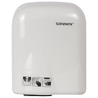 Сушилка для рук SONNEN HD-165, 1650 Вт, пластиковый корпус, белая, 604191 фото Сушилка для рук SONNEN HD-165, 1650 Вт, пластиковый корпус, белая, 604191