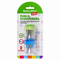Точилки BRAUBERG KIDS "MAXI", 2 ШТУКИ, 2 отверстия, с большим контейнером, трехгранный корпус, цвета ассорти, блистер, 271947 фото Точилки BRAUBERG KIDS "MAXI", 2 ШТУКИ, 2 отверстия, с большим контейнером, трехгранный корпус, цвета ассорти, блистер, 271947