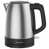 Чайник BRASSON (БРАССОН) KT-040, 1,7 л, 2200 Вт, индикатор уровня воды, сталь, черный, 455192 фото Чайник BRASSON (БРАССОН) KT-040, 1,7 л, 2200 Вт, индикатор уровня воды, сталь, черный, 455192