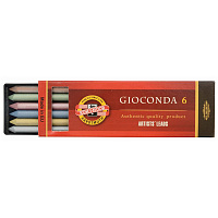 Грифели цветные для цанговых карандашей Koh-I-Noor "Gioconda", 5,6мм, металлик ассорти, 6шт., пластик коробвый фото Грифели цветные для цанговых карандашей Koh-I-Noor "Gioconda", 5,6мм, металлик ассорти, 6шт., пластик коробвый