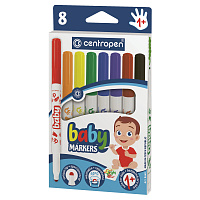 Фломастеры Centropen "Baby markers", 08цв., утолщенные, смываемые, картон, европодвес фото Фломастеры Centropen "Baby markers", 08цв., утолщенные, смываемые, картон, европодвес
