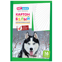 Картон белый А4, ArtSpace, 16л., немелованный, в папке фото Картон белый А4, ArtSpace, 16л., немелованный, в папке
