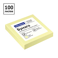 Самоклеящийся блок OfficeSpace 50*50мм, 100л., желтый фото Самоклеящийся блок OfficeSpace 50*50мм, 100л., желтый