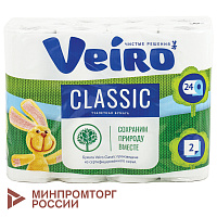 Бумага туалетная Veiro Classic 2-слойная белая (24 рулона в упаковке) фото Бумага туалетная Veiro Classic 2-слойная белая (24 рулона в упаковке)