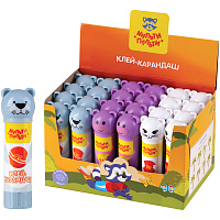 Клей-карандаш Мульти-Пульти "Зверята: Морской котик, Бегемот, Кошка ", 09г, колпачок в форме животного, ПВП фото Клей-карандаш Мульти-Пульти "Зверята: Морской котик, Бегемот, Кошка ", 09г, колпачок в форме животного, ПВП