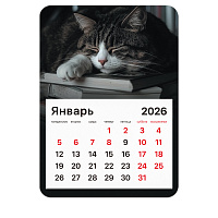 Календарь отрывной на магните на 2026 г., BRAUBERG, 130х180 мм, склейка, "Спящий кот", 117292 фото Календарь отрывной на магните на 2026 г., BRAUBERG, 130х180 мм, склейка, "Спящий кот", 117292