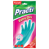 Перчатки МНОГОРАЗОВЫЕ резиновые PACLAN "Extra Dry", хлопчатобумажное напыление, 100% флок, размер L (большой) синие, вес 54 г, 7350, 407350 фото Перчатки МНОГОРАЗОВЫЕ резиновые PACLAN "Extra Dry", хлопчатобумажное напыление, 100% флок, размер L (большой) синие, вес 54 г, 7350, 407350
