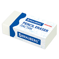Ластик BRAUBERG "Original", 38х20х10 мм, белый, прямоугольный, картонный держатель, 228073 фото Ластик BRAUBERG "Original", 38х20х10 мм, белый, прямоугольный, картонный держатель, 228073