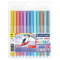 Фломастеры ПАСТЕЛЬНЫЕ 12 ЦВЕТОВ CENTROPEN "Colour World Pastel", смываемые, 7550/12TP, 7 7550 1287 фото Фломастеры ПАСТЕЛЬНЫЕ 12 ЦВЕТОВ CENTROPEN "Colour World Pastel", смываемые, 7550/12TP, 7 7550 1287