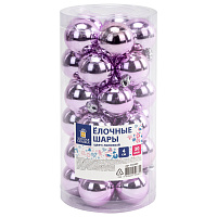 Шары ёлочные 30 шт., 4 см, "Solid Color", пластик, ЛИЛОВЫЕ, глянец, ЗОЛОТАЯ СКАЗКА, 592499