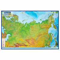 Карта России физическая 157х107 см, 1:5,5М, с ламинацией, интерактивная, в тубусе, BRAUBERG, 112399 фото Карта России физическая 157х107 см, 1:5,5М, с ламинацией, интерактивная, в тубусе, BRAUBERG, 112399
