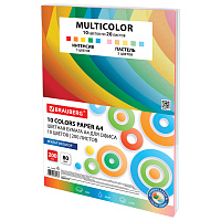 Бумага цветная 10 цветов BRAUBERG MULTICOLOR, А4, 80 г/м2, 200 л. (10 цветов x 20 листов), 114209 фото Бумага цветная 10 цветов BRAUBERG MULTICOLOR, А4, 80 г/м2, 200 л. (10 цветов x 20 листов), 114209