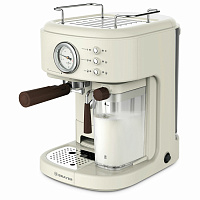Кофеварка рожковая BRAYER BR1108, 1300 Вт, объем 1,5л, 15 бар, автоматический капучинатор, бежевая фото Кофеварка рожковая BRAYER BR1108, 1300 Вт, объем 1,5л, 15 бар, автоматический капучинатор, бежевая