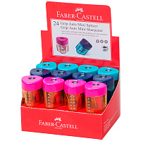 Точилка пластиковая со "шторкой" Faber-Castell "Grip Auto Mini" 1 отверстие, контейнер, розовая/бирюзовая/синяя фото Точилка пластиковая со "шторкой" Faber-Castell "Grip Auto Mini" 1 отверстие, контейнер, розовая/бирюзовая/синяя