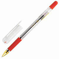 Ручка шариковая с грипом BRAUBERG "X-ONE", КРАСНАЯ, корпус прозрачный, узел 0,5 мм, линия письма 0,35 мм, 143989 фото Ручка шариковая с грипом BRAUBERG "X-ONE", КРАСНАЯ, корпус прозрачный, узел 0,5 мм, линия письма 0,35 мм, 143989