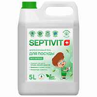 Средство для мытья посуды гипоаллергенное 5 л, SEPTIVIT "Без запаха", биоразлагаемый фото Средство для мытья посуды гипоаллергенное 5 л, SEPTIVIT "Без запаха", биоразлагаемый