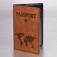 Обложка для паспорта "Passport Map", мягкая экокожа, коричневая, STAFF, 238876 фото Обложка для паспорта "Passport Map", мягкая экокожа, коричневая, STAFF, 238876