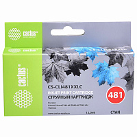 Картридж струйный CACTUS (CS-CLI481XXLC) для Canon Pixma TR7540/TR8540/TS6140, голубой фото Картридж струйный CACTUS (CS-CLI481XXLC) для Canon Pixma TR7540/TR8540/TS6140, голубой