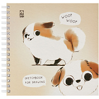 Скетчбук 60л., 150*150 MESHU "Cute dog", на гребне, soft-touch, 120г/м2 фото Скетчбук 60л., 150*150 MESHU "Cute dog", на гребне, soft-touch, 120г/м2