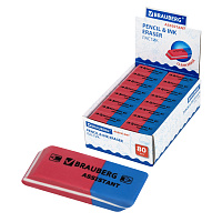 Ластик BRAUBERG "Assistant 80", 41х14х8 мм, красно-синий, прямоугольный, скошенные края, 221034 фото Ластик BRAUBERG "Assistant 80", 41х14х8 мм, красно-синий, прямоугольный, скошенные края, 221034